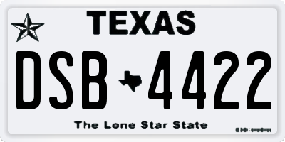 TX license plate DSB4422