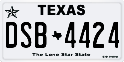TX license plate DSB4424