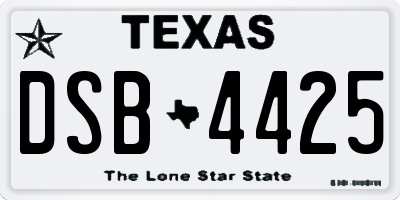 TX license plate DSB4425
