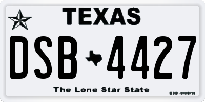 TX license plate DSB4427