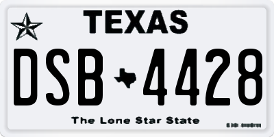 TX license plate DSB4428