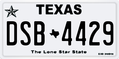 TX license plate DSB4429