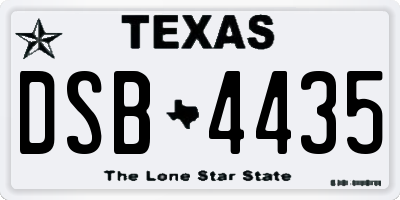 TX license plate DSB4435