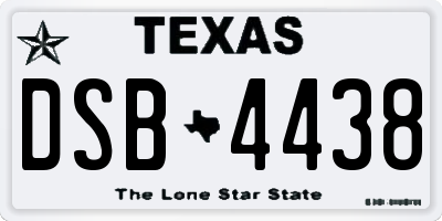 TX license plate DSB4438