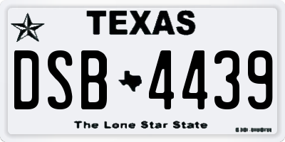 TX license plate DSB4439
