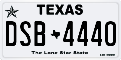 TX license plate DSB4440