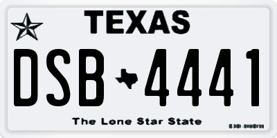 TX license plate DSB4441