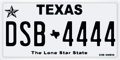 TX license plate DSB4444