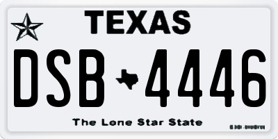 TX license plate DSB4446