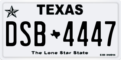 TX license plate DSB4447