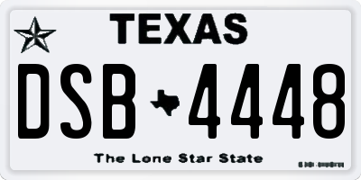 TX license plate DSB4448