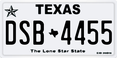TX license plate DSB4455
