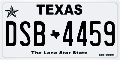 TX license plate DSB4459