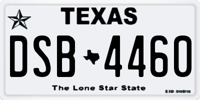 TX license plate DSB4460