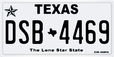TX license plate DSB4469