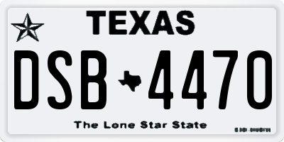 TX license plate DSB4470
