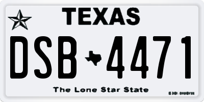TX license plate DSB4471