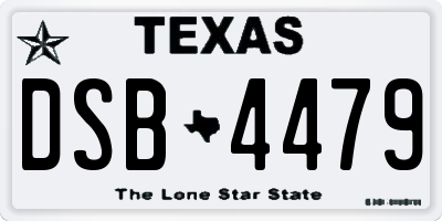 TX license plate DSB4479