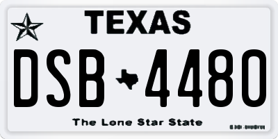 TX license plate DSB4480