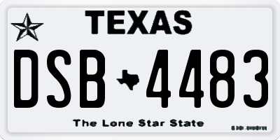 TX license plate DSB4483