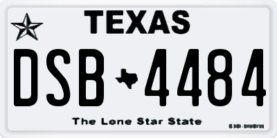 TX license plate DSB4484