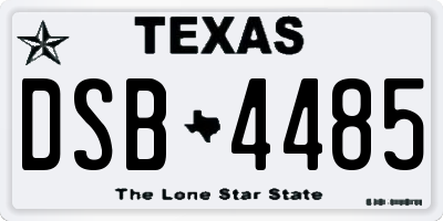 TX license plate DSB4485