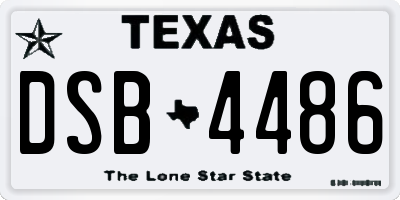 TX license plate DSB4486