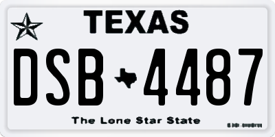 TX license plate DSB4487