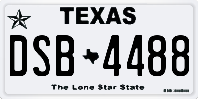 TX license plate DSB4488