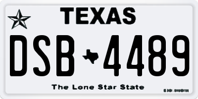 TX license plate DSB4489