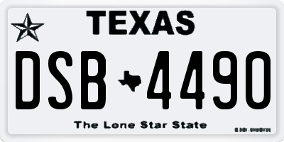 TX license plate DSB4490