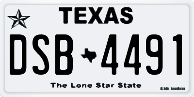 TX license plate DSB4491