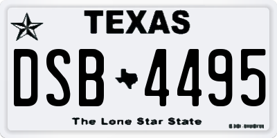 TX license plate DSB4495