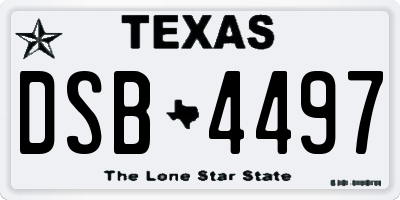 TX license plate DSB4497