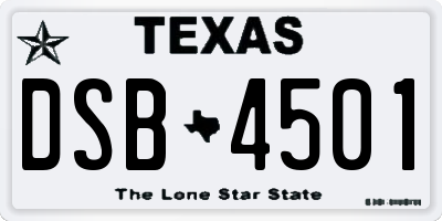TX license plate DSB4501