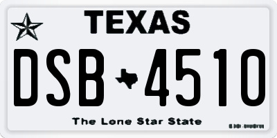 TX license plate DSB4510