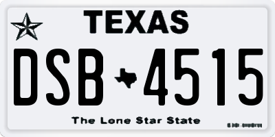 TX license plate DSB4515