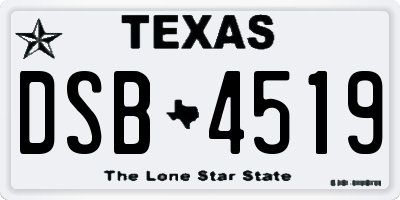 TX license plate DSB4519