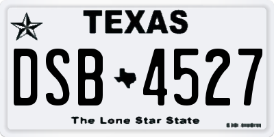 TX license plate DSB4527