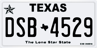 TX license plate DSB4529