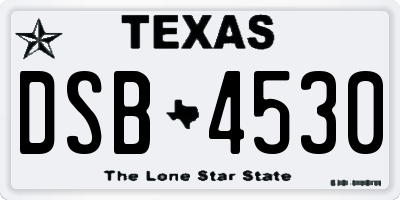 TX license plate DSB4530