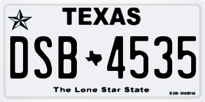 TX license plate DSB4535