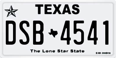 TX license plate DSB4541