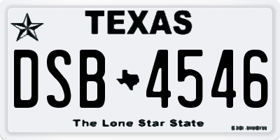 TX license plate DSB4546