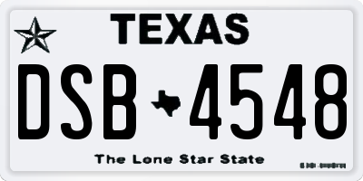 TX license plate DSB4548