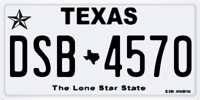 TX license plate DSB4570