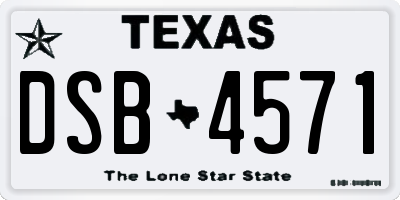 TX license plate DSB4571