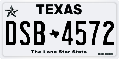 TX license plate DSB4572