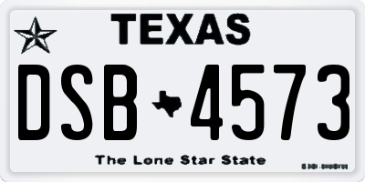 TX license plate DSB4573