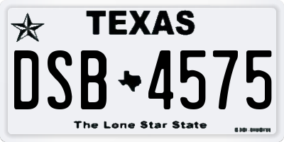 TX license plate DSB4575